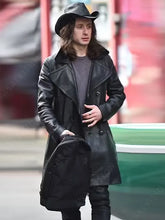 5lbs of Pressure Mike Black Leather Trench Coat
