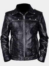 Aaron Paul A Long Way Down Leather Black Jacket