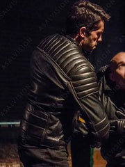 Accident Man Mike Fallon Black Leather Jacket