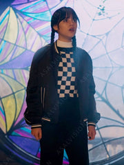 Addams Wednesday Bomber Black Jacket