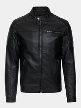 Black Cafe Racer Real Leather Jacket For Men