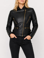 Brielle Black Biker Jacket