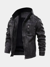 Cafe Racer Men's Distressed Black Stand Up Collar Leather Jacket