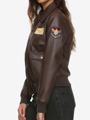 Captain Marvel Brie Larson Brown Leather Jacket