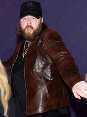 ACM Awards 2024 Nate Smith Brown Leather Jacket