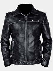 Aaron Paul A Long Way Down Leather Black Jacket