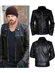Aaron Paul A Long Way Down Leather Black Jacket