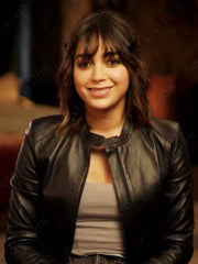 Abigail 2024 Melissa Barrera Black Leather Jacket