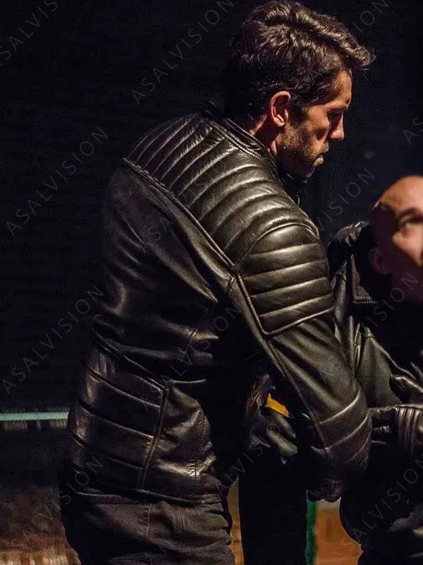 Accident Man Mike Fallon Black Leather Jacket