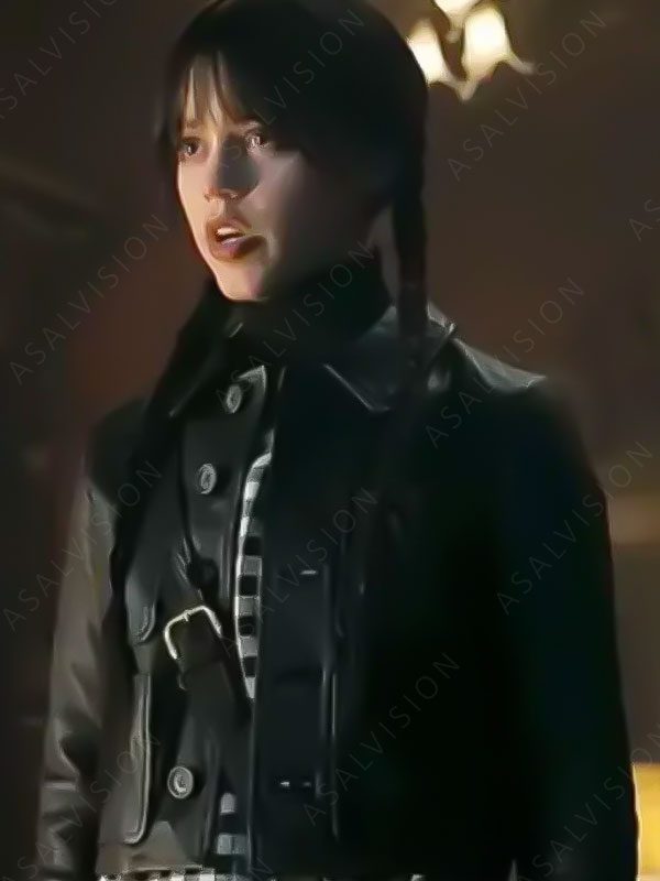 Addams Wednesday Jenna Ortega Leather Jacket