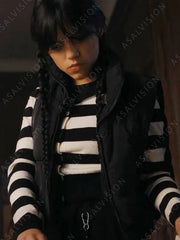 Addams Wednesday Black Puffer Vest