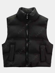 Addams Wednesday Black Puffer Vest