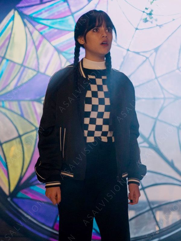 Addams Wednesday Bomber Black Jacket
