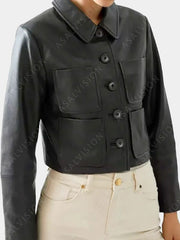 Addams Wednesday Jenna Ortega Leather Jacket