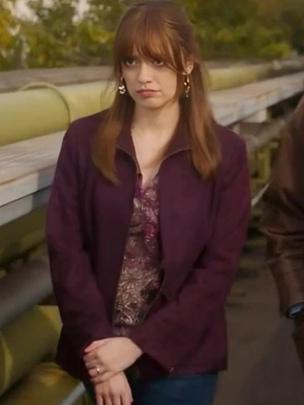 Aimee Lou Wood Toxic Town 2025 Purple Cotton Jacket