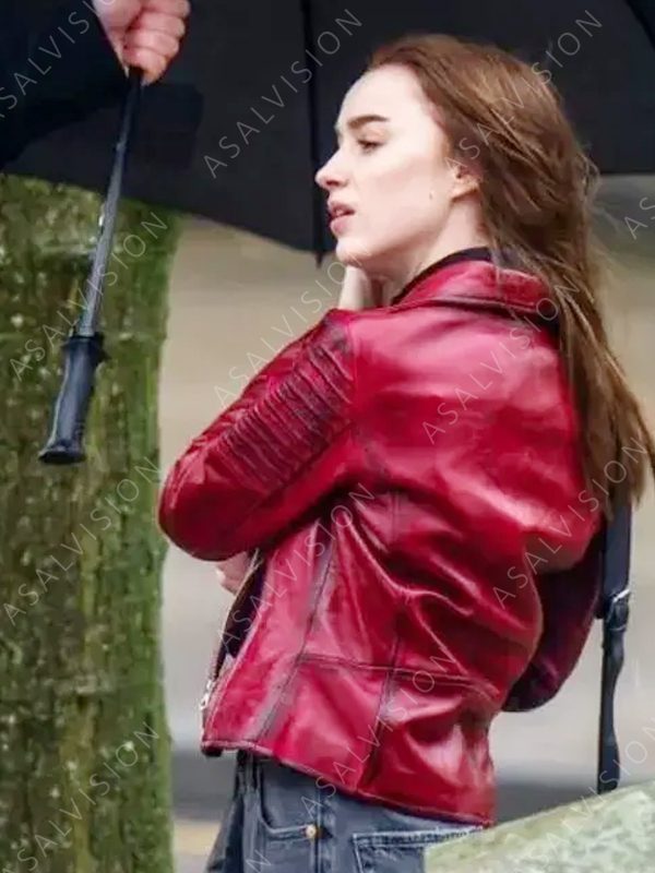 Bank Of Dave Alexandra Red Leather Jacket