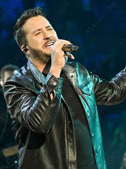American Idol 2024 Luke Bryan Black Leather Jacket