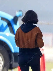 Ana De Armas The Gray Man Brown Bomber Jacket
