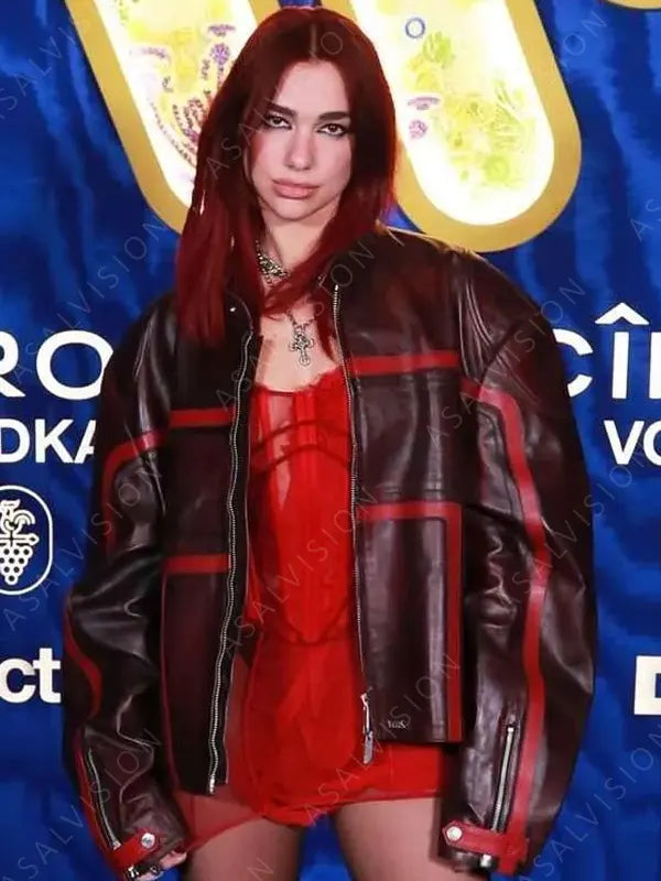 BRIT Awards 2024 Dua Lipa Leather Jacket