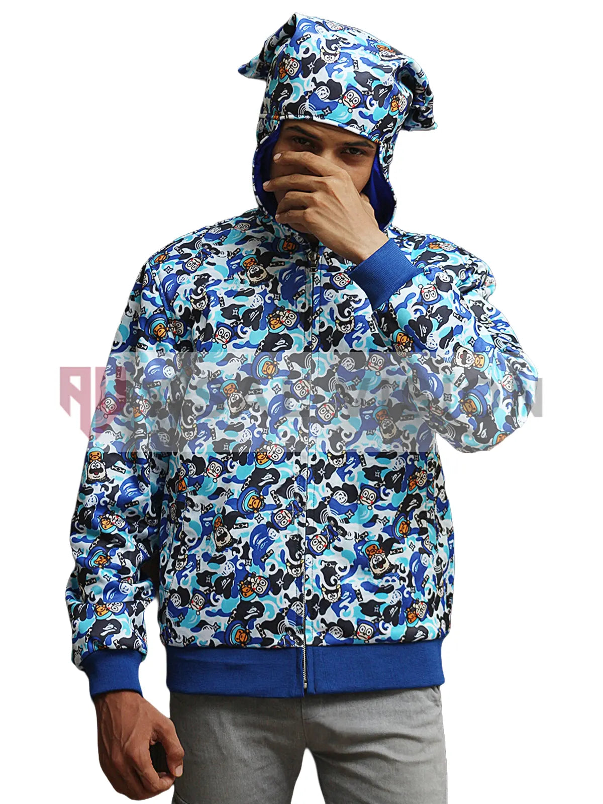 Bape Armed & Dan­ger­ous Juice Wrld Blue Hood­ie