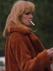 Beth Dutton Yellowstone Orange Fur Coat