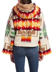 Beth Dutton Aztec Poncho Style Printed Wool Coat