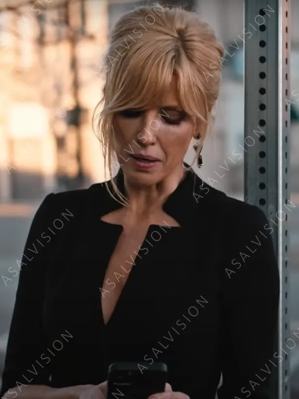 Beth Dutton Yellowstone Notch Neck Black Jacket