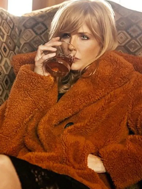 Beth Dutton Yellowstone Orange Fur Coat
