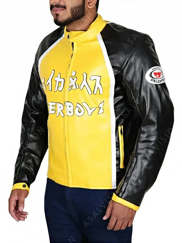 Black And Yellow Derek Luke Biker Boyz Jacket