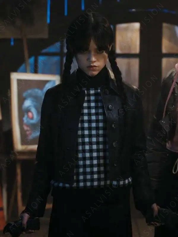 Addams Wednesday Jenna Ortega Leather Jacket