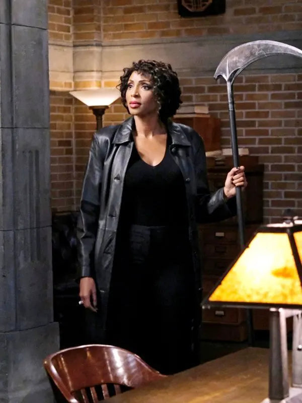 Billie Supernatural Season 15 Black Leather Trench Coat