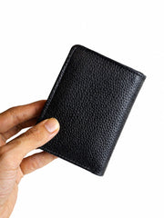 Bulk Black Double Cash Slot Cow Leather Wallet (50 Pcs)