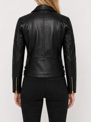 Brielle Black Biker Jacket