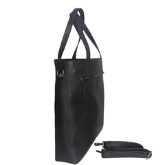 Averon Black Leather Tote Bag