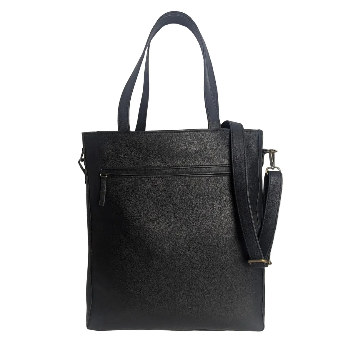 Averon Black Leather Tote Bag