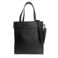 Averon Black Leather Tote Bag