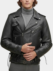 Bravik Black Genuine Leather Biker Jacket