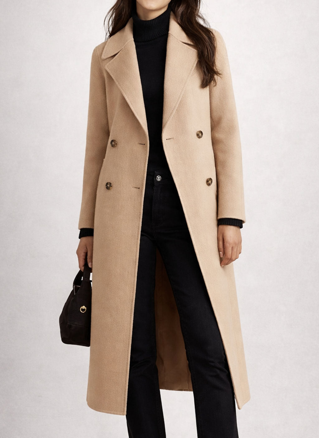 Brisa Beige Wool Trench Coat
