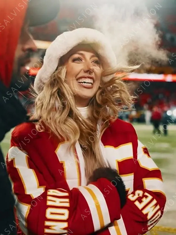 Brittany Mahomes Kristin Juszczyk Red Puffer Jacket