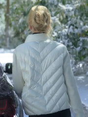 A Family Affair 2024 Brooke Harwood White Puffer Jacket