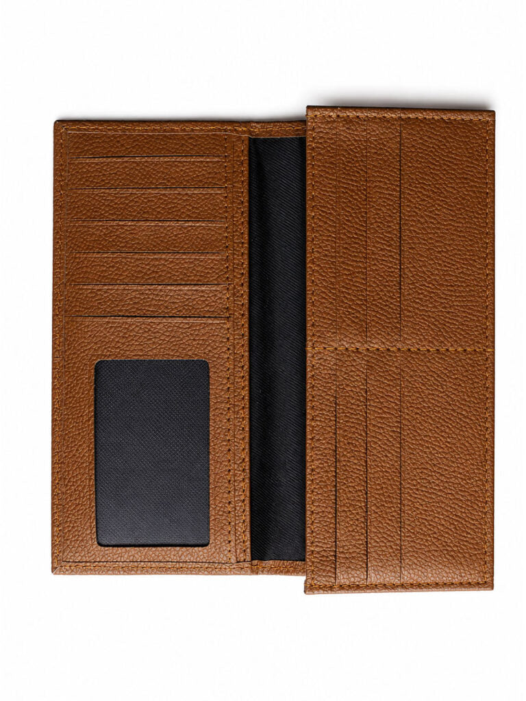 Bulk Brown Long Cow Leather Wallet (50 Pcs)