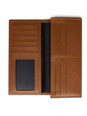Bulk Brown Long Cow Leather Wallet (50 Pcs)