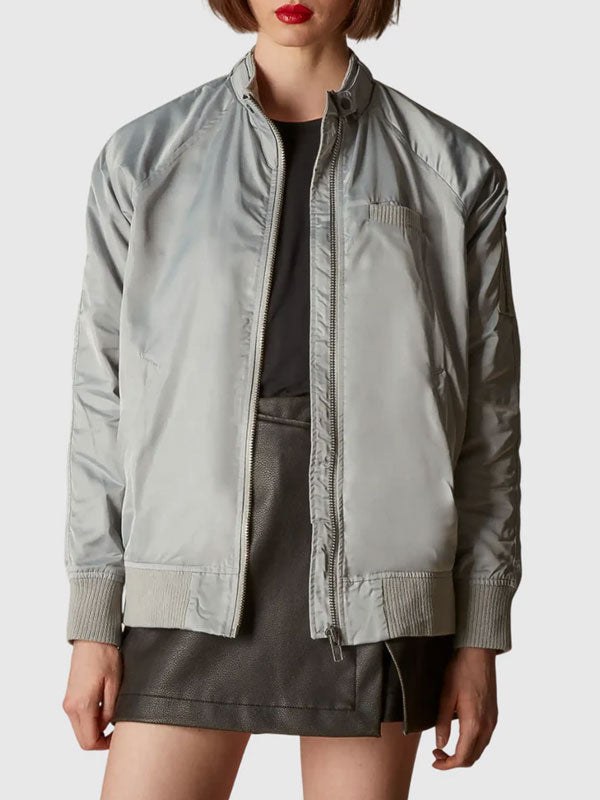 Brynnley Grey Bomber Jacket