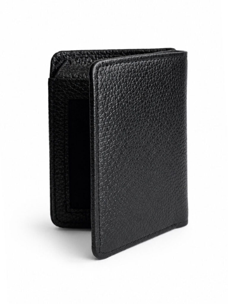 Bulk Black Double Cash Slot Cow Leather Wallet (50 Pcs)