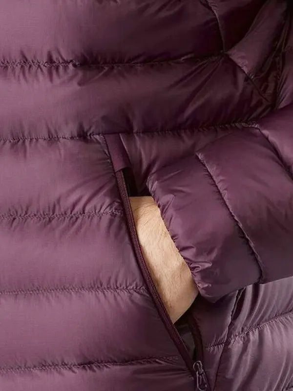Burgundy Puffer Jacket For Men