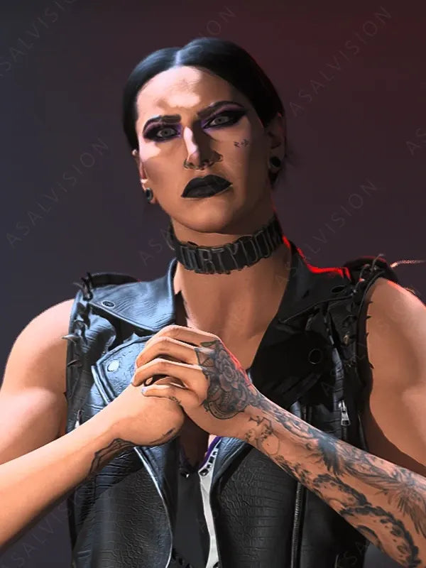 Call Of Duty Rhea Ripley Black Leather Vest