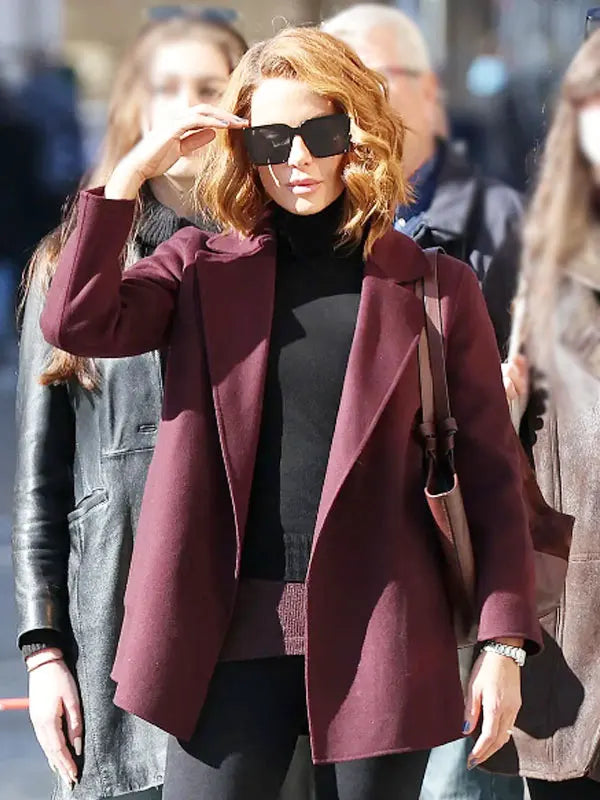 Canary Black 2024 Avery Graves Maroon Wool Coat
