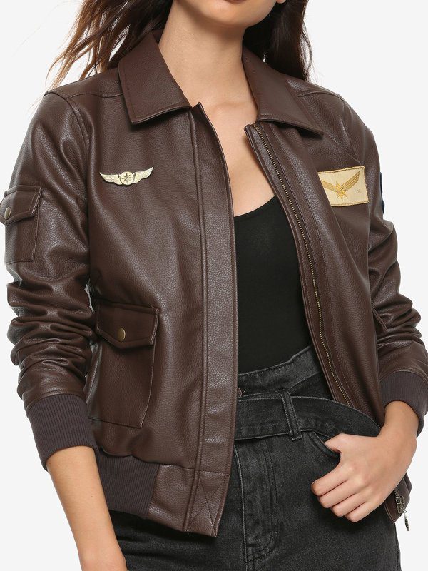Captain Marvel Brie Larson Brown Leather Jacket