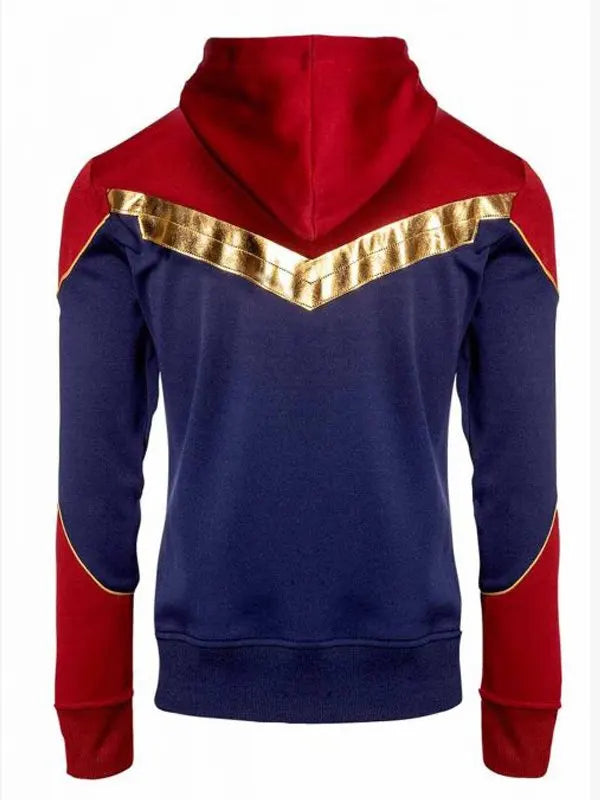 Captain Marvel Brie Larson Red And Blue Hoodie