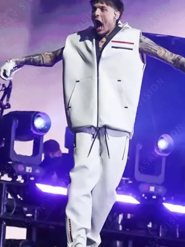 Coachella Peso Pluma White Vest